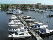 View from high-rise over marina